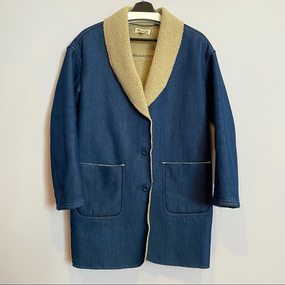 Madewell Sherpa Bonded Denim Cocoon Coat- XS
